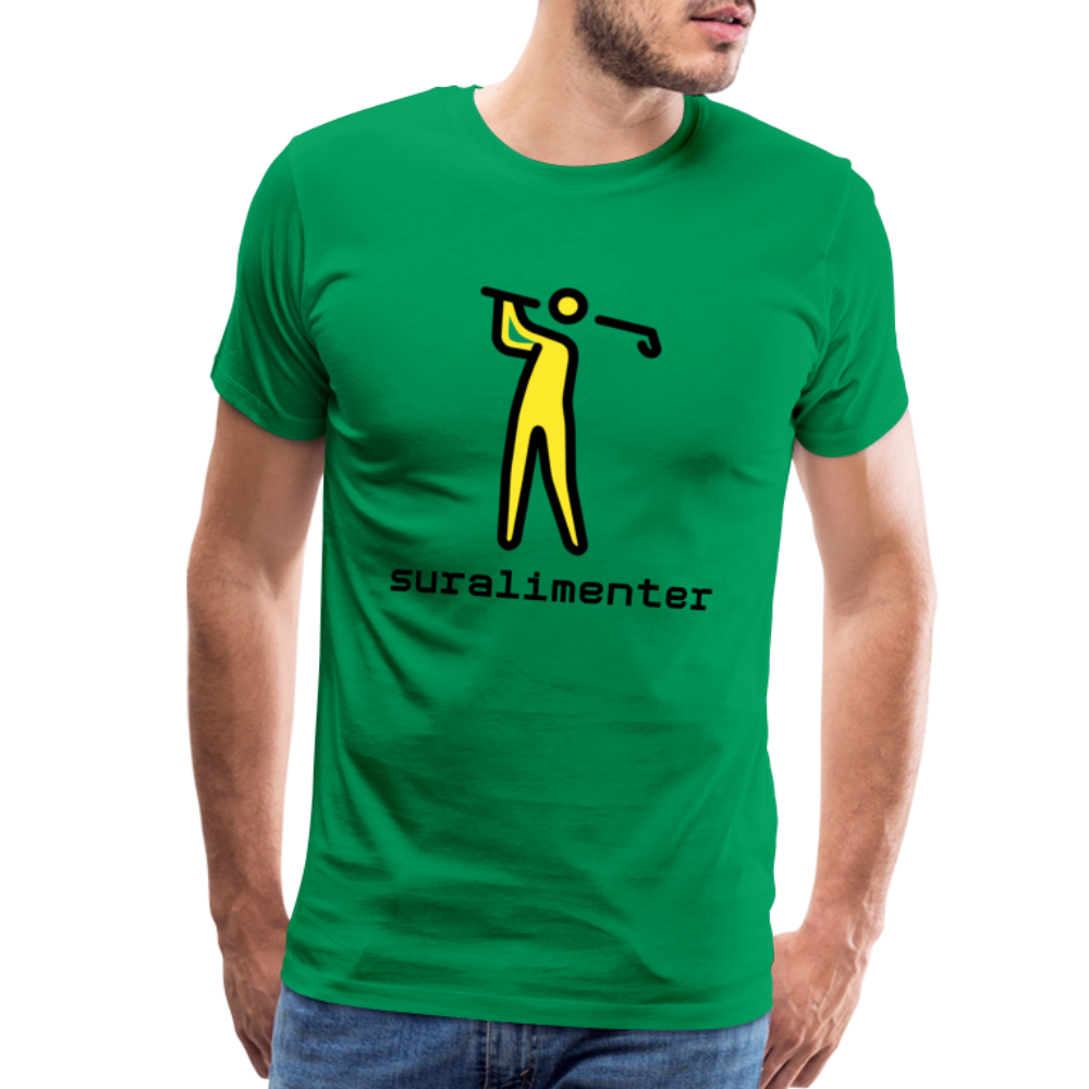 Customizable Person Golfing Moji + Suralimenter Text Men's Cut Premium T-Shirt - Emoji.Express - kelly green