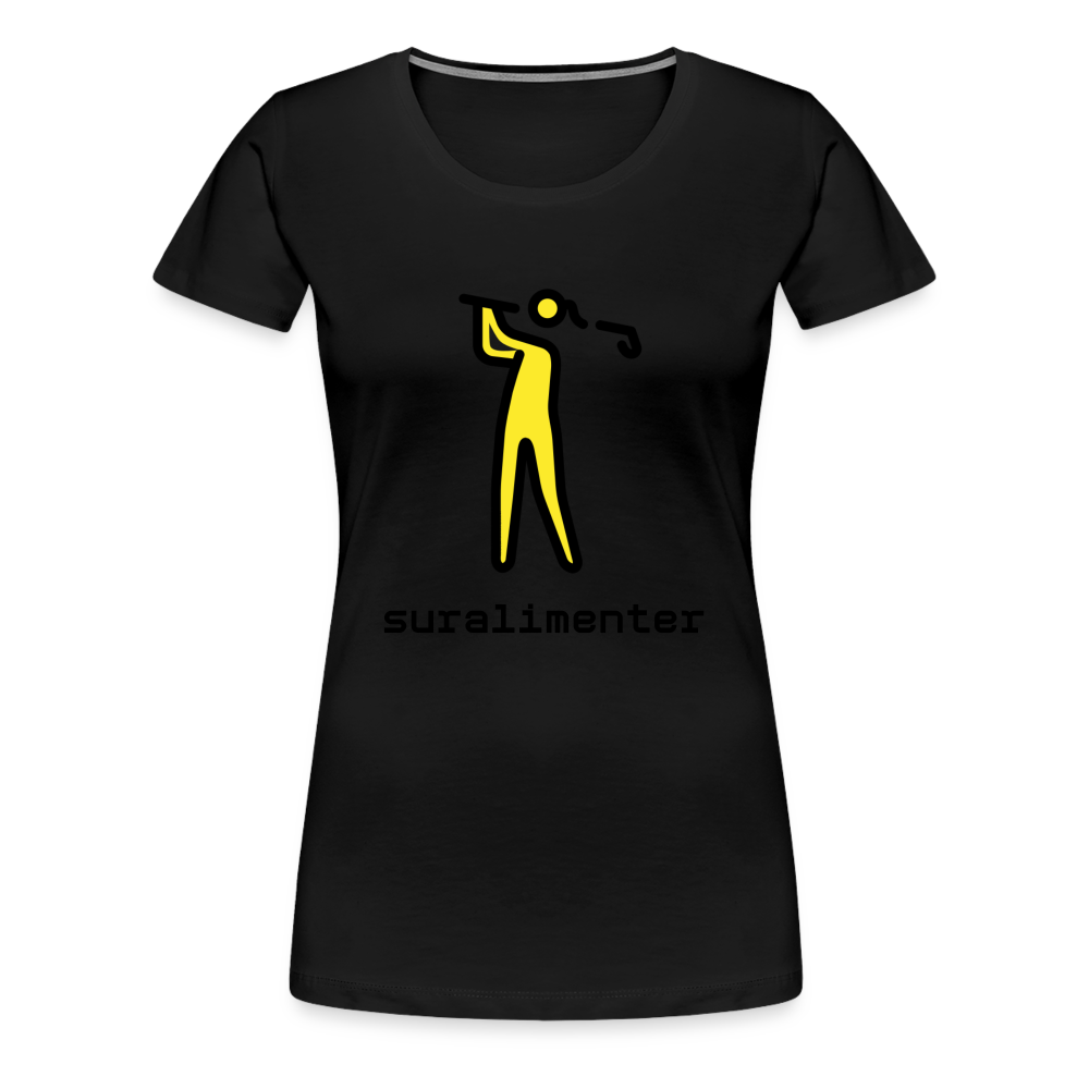 Customizable Person Golfing Moji + Suralimenter Text Women's Cut Premium T-Shirt - Emoji.Express - black