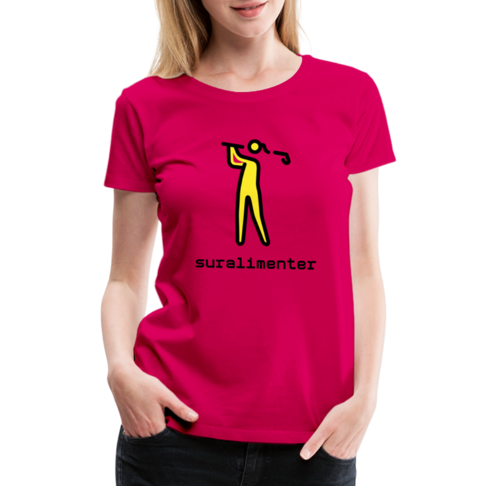 Customizable Person Golfing Moji + Suralimenter Text Women's Cut Premium T-Shirt - Emoji.Express - dark pink