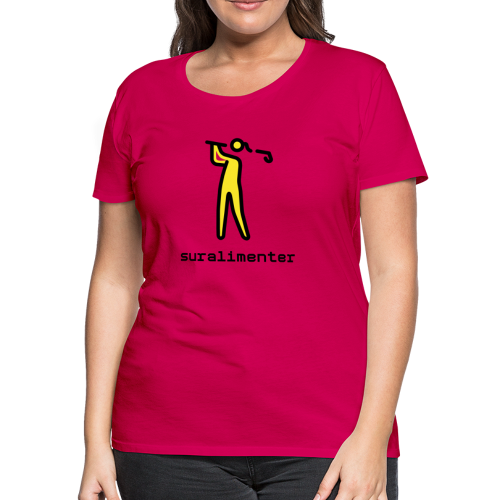 Customizable Person Golfing Moji + Suralimenter Text Women's Cut Premium T-Shirt - Emoji.Express - dark pink
