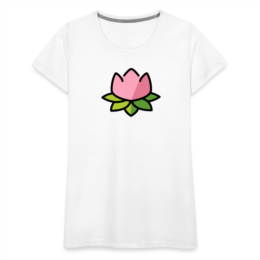 Customizable Lotus Moji Women's Cut Premium T-Shirt - Emoji.Express - white