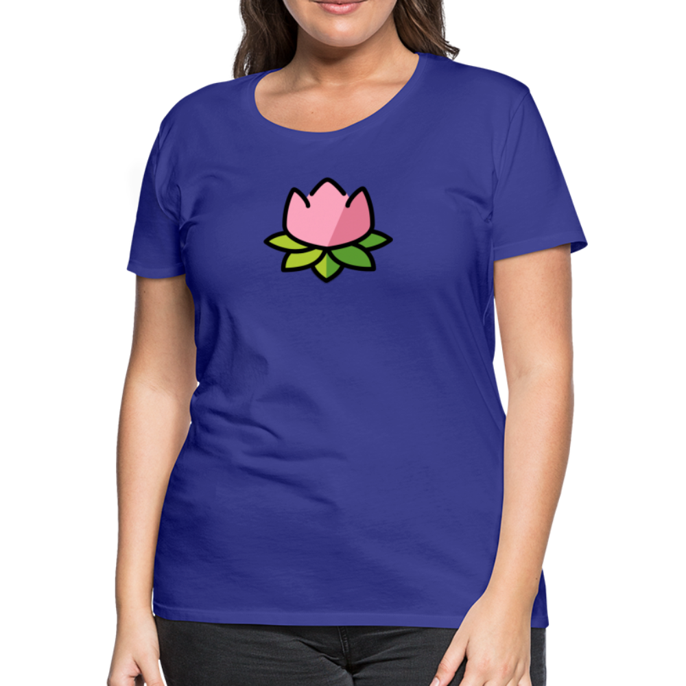 Customizable Lotus Moji Women's Cut Premium T-Shirt - Emoji.Express - royal blue