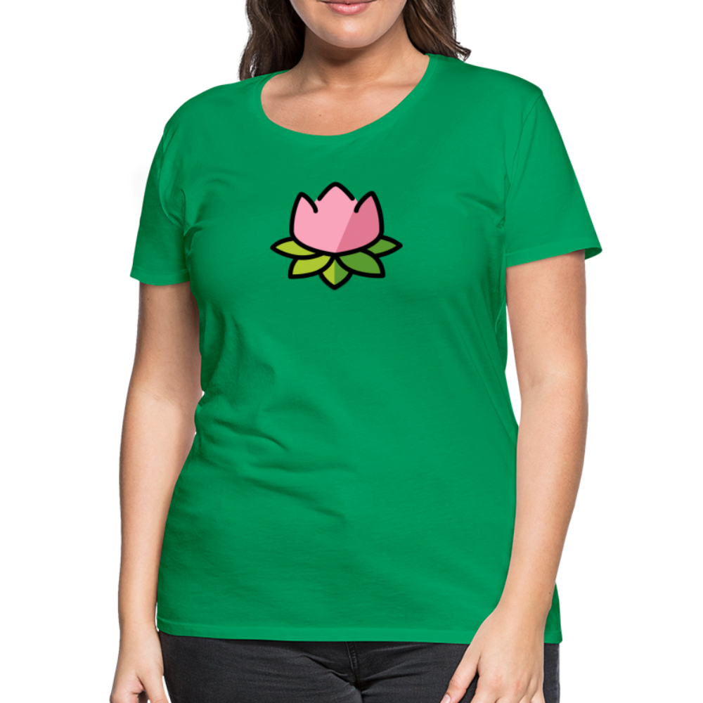 Customizable Lotus Moji Women's Cut Premium T-Shirt - Emoji.Express - kelly green