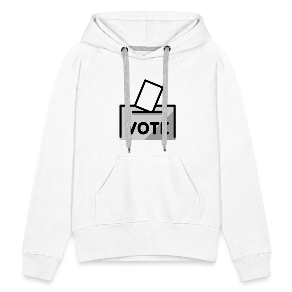 Customizable Ballot Moji with Vote Text Emoji Expression Women’s Cut Premium Hoodie - Emoji.Express - white