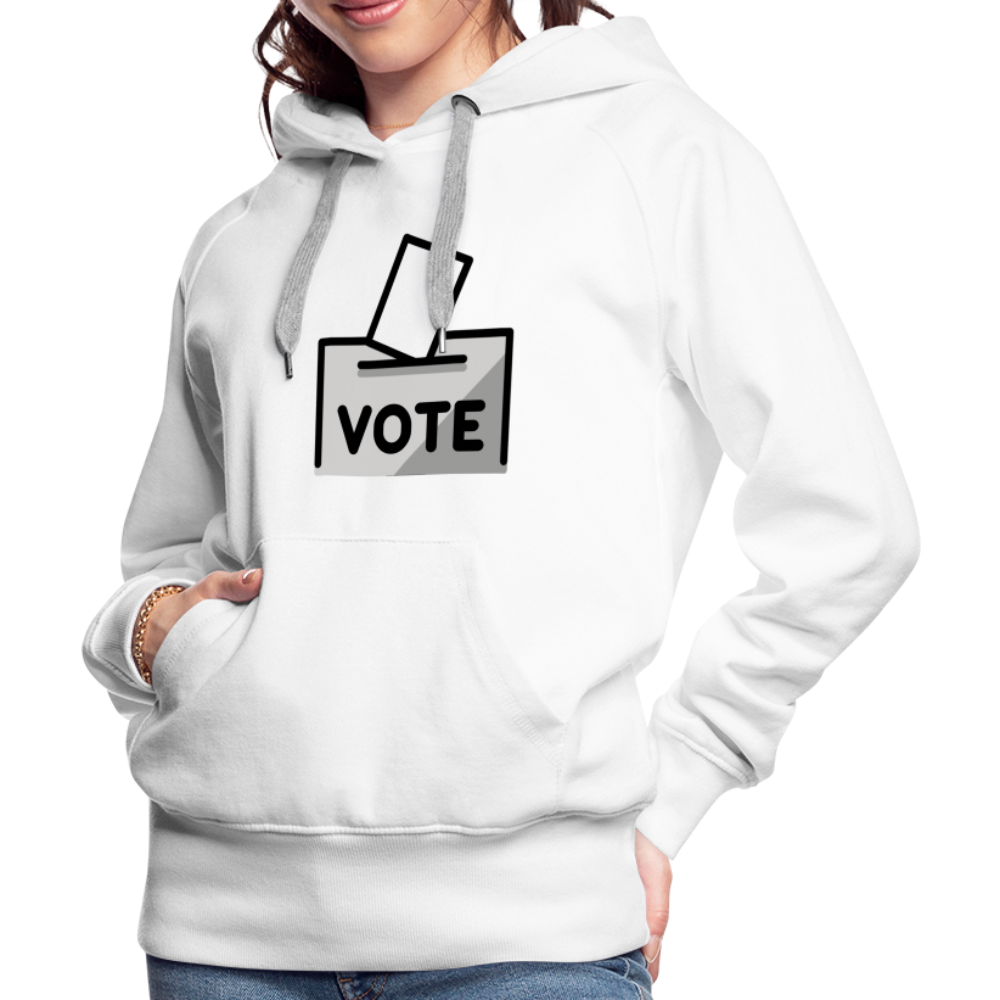 Customizable Ballot Moji with Vote Text Emoji Expression Women’s Cut Premium Hoodie - Emoji.Express - white
