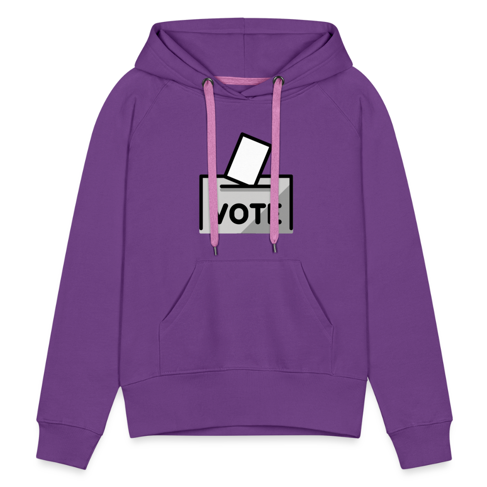 Customizable Ballot Moji with Vote Text Emoji Expression Women’s Cut Premium Hoodie - Emoji.Express - purple