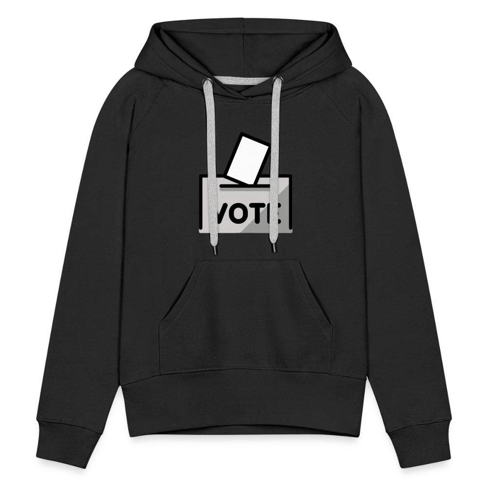 Customizable Ballot Moji with Vote Text Emoji Expression Women’s Cut Premium Hoodie - Emoji.Express - black