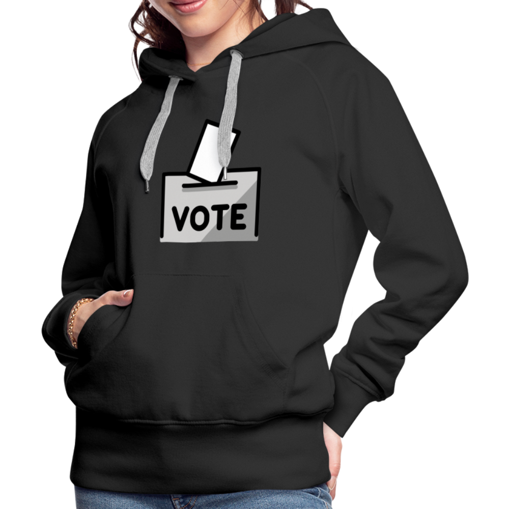 Customizable Ballot Moji with Vote Text Emoji Expression Women’s Cut Premium Hoodie - Emoji.Express - black