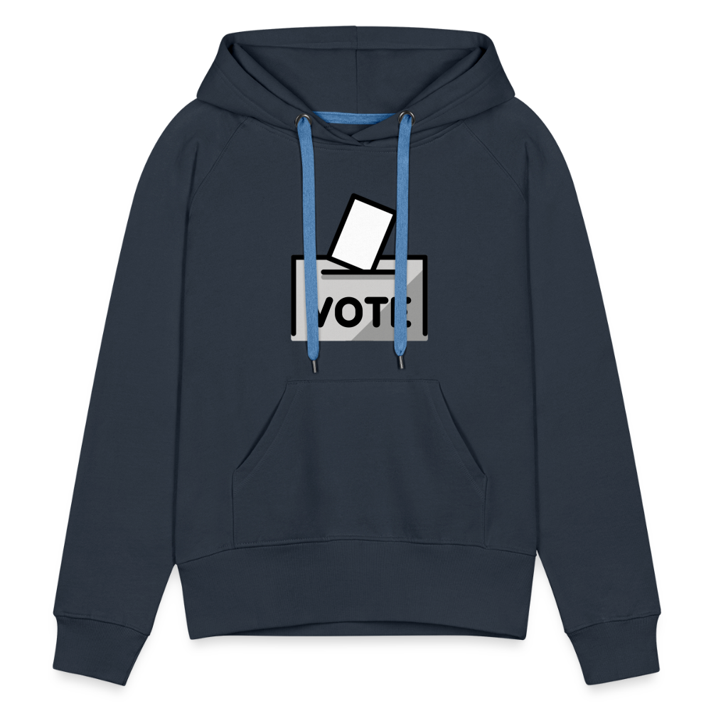Customizable Ballot Moji with Vote Text Emoji Expression Women’s Cut Premium Hoodie - Emoji.Express - navy