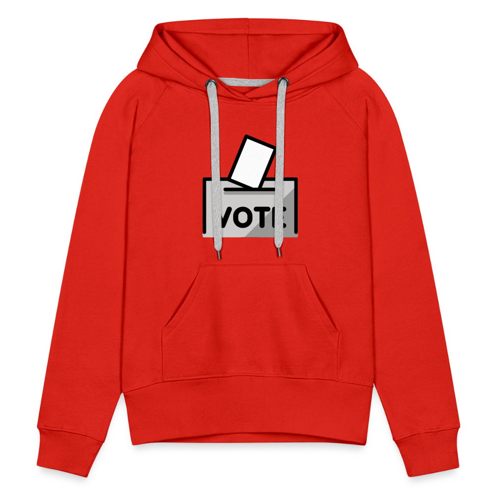 Customizable Ballot Moji with Vote Text Emoji Expression Women’s Cut Premium Hoodie - Emoji.Express - red