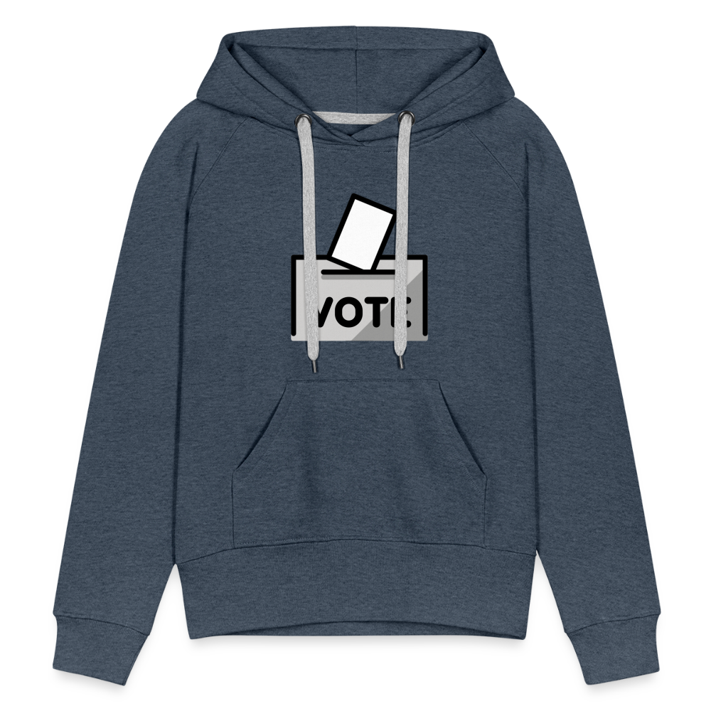 Customizable Ballot Moji with Vote Text Emoji Expression Women’s Cut Premium Hoodie - Emoji.Express - heather denim