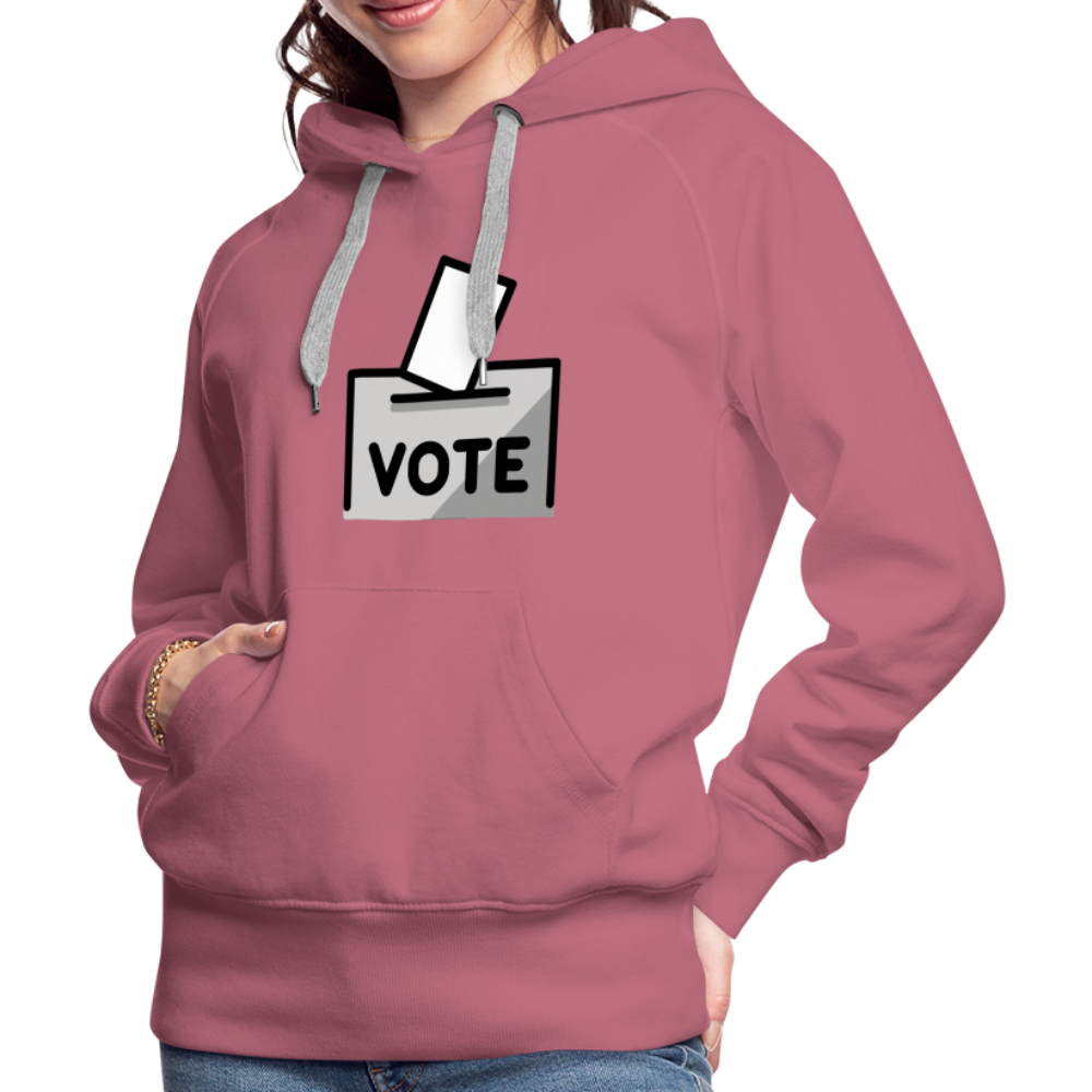 Customizable Ballot Moji with Vote Text Emoji Expression Women’s Cut Premium Hoodie - Emoji.Express - mauve