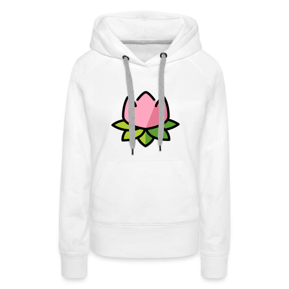 Emoji Expression: Lotus Moji + Sparkles Moji + "The Lotus Effect" Text Women’s Cut Premium Hoodie (Two-Sided) - Emoji.Express - white