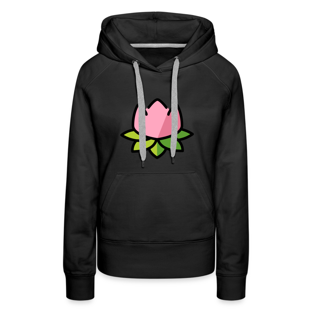 Emoji Expression: Lotus Moji + Sparkles Moji + "The Lotus Effect" Text Women’s Cut Premium Hoodie (Two-Sided) - Emoji.Express - black
