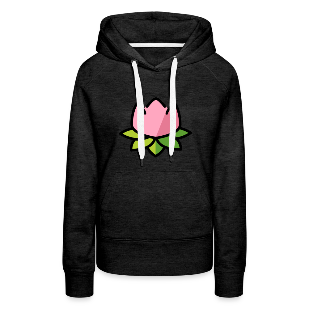 Emoji Expression: Lotus Moji + Sparkles Moji + "The Lotus Effect" Text Women’s Cut Premium Hoodie (Two-Sided) - Emoji.Express - charcoal grey