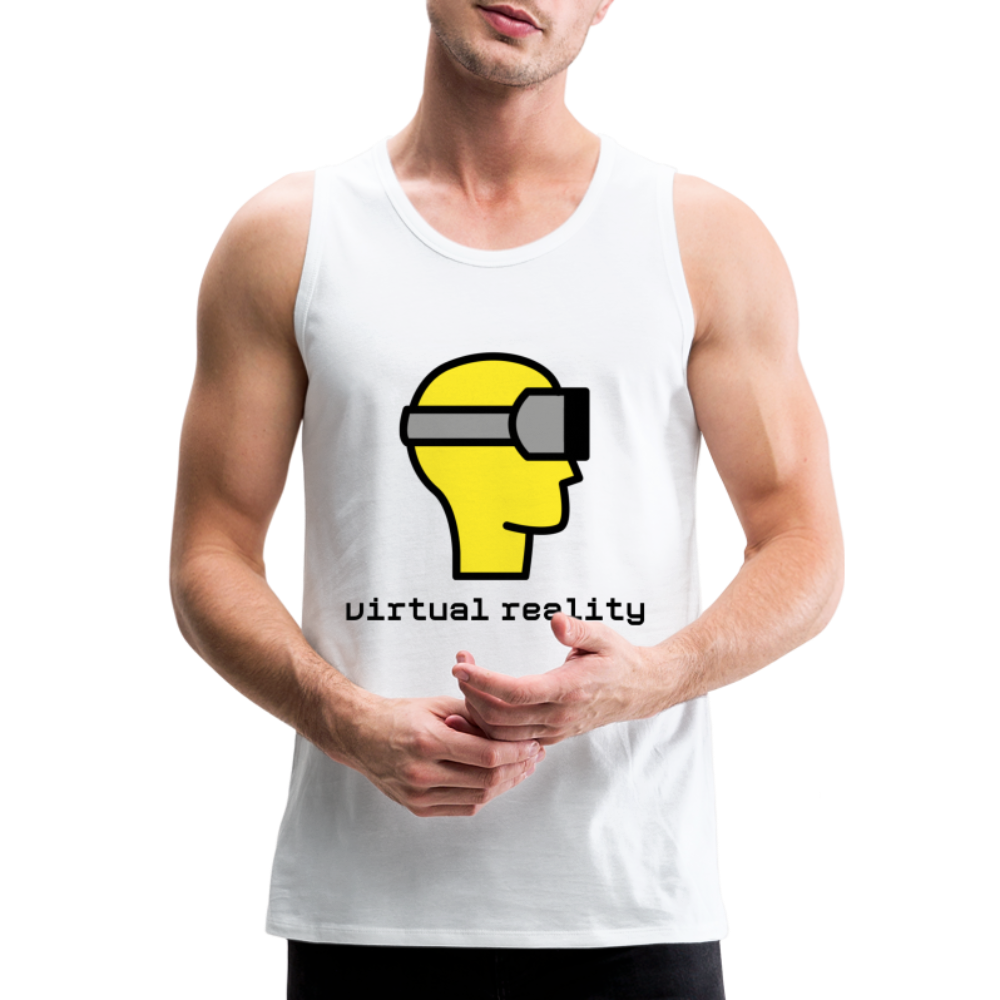 Customizable Virtual Reality Moji Men’s Premium Tank - Emoji.Express - white