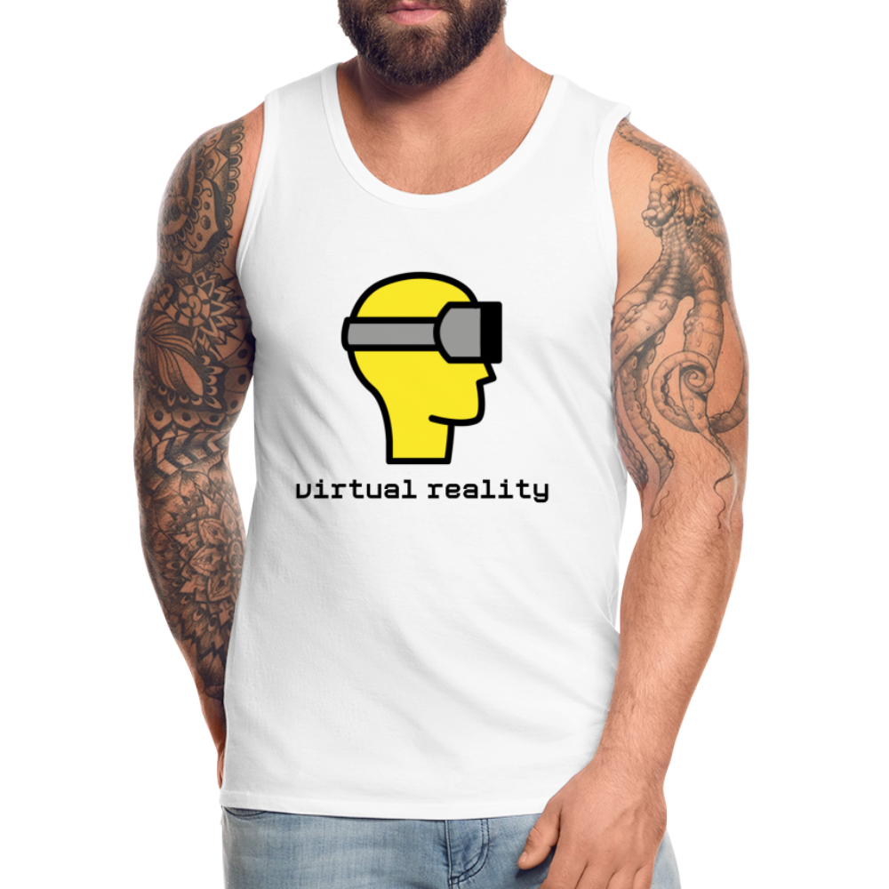 Customizable Virtual Reality Moji Men’s Premium Tank - Emoji.Express - white