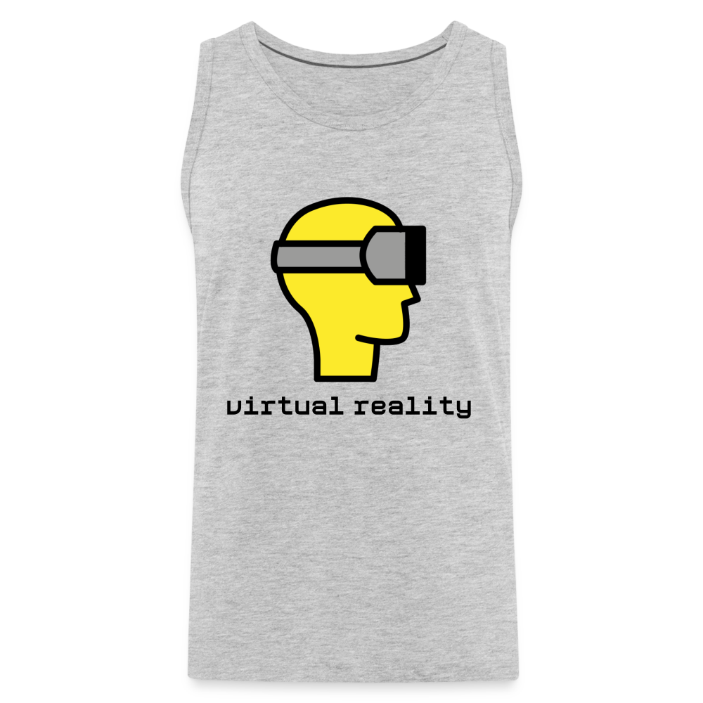 Customizable Virtual Reality Moji Men’s Premium Tank - Emoji.Express - heather gray