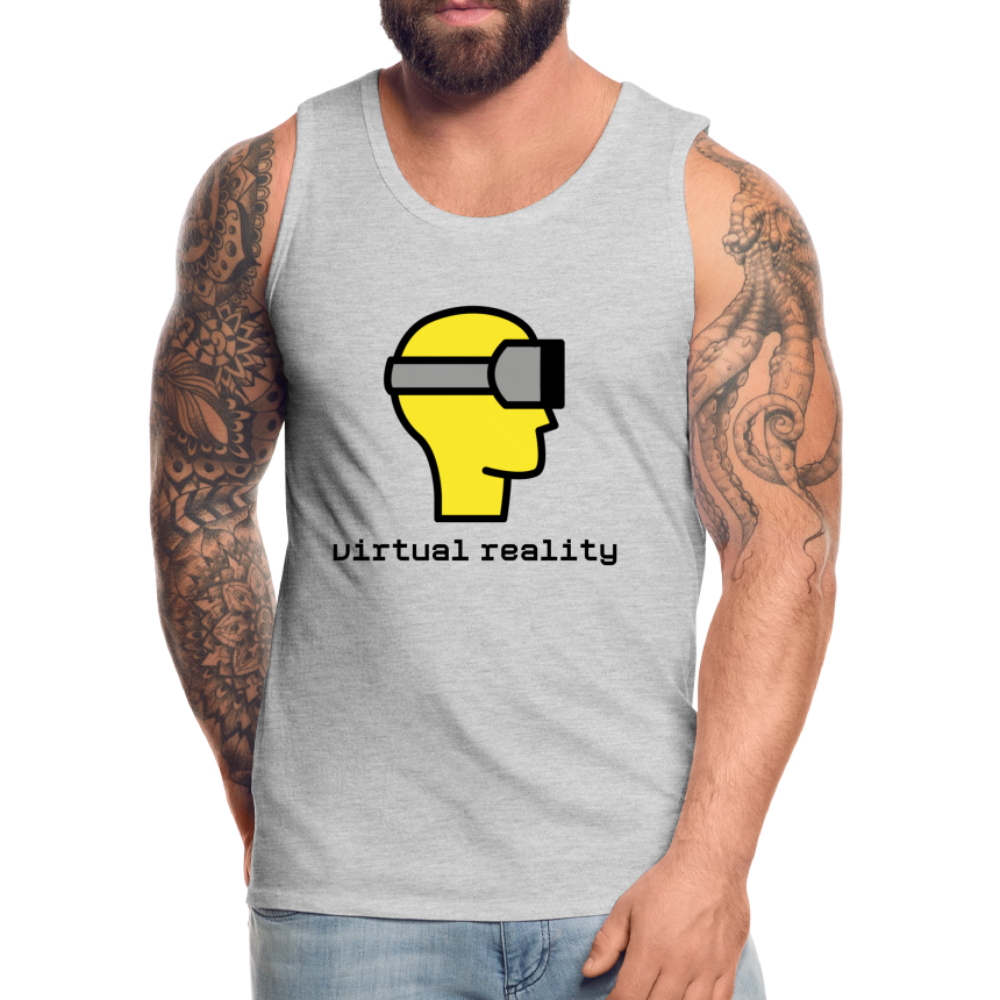 Customizable Virtual Reality Moji Men’s Premium Tank - Emoji.Express - heather gray