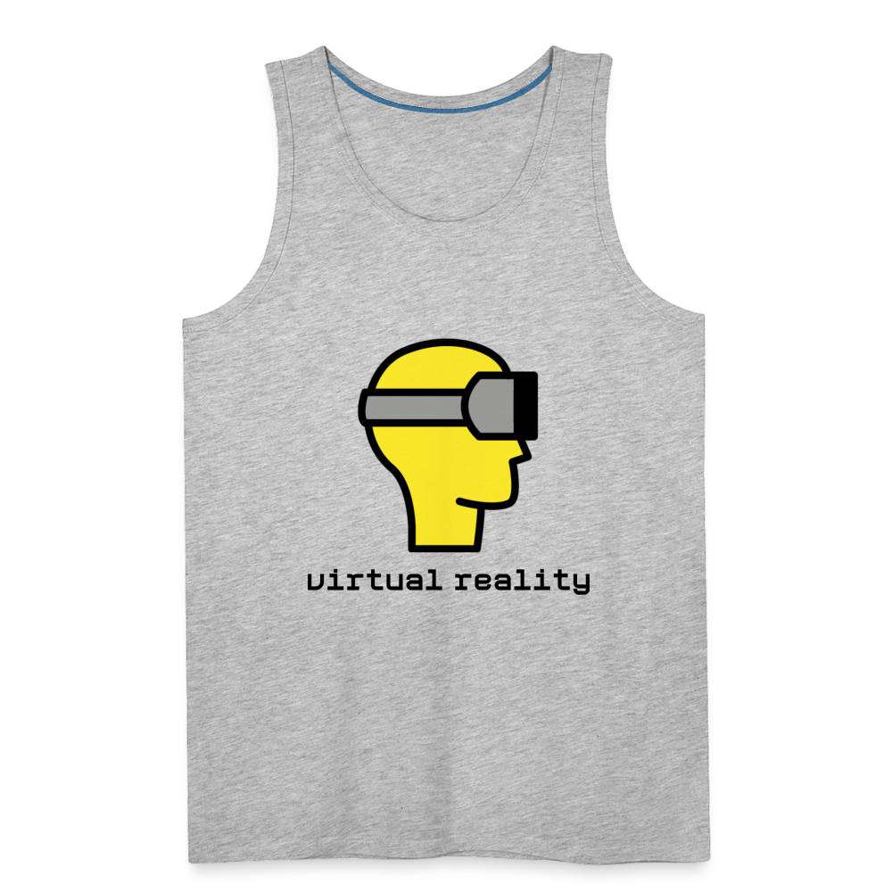 Customizable Virtual Reality Moji Men’s Premium Tank - Emoji.Express - heather gray