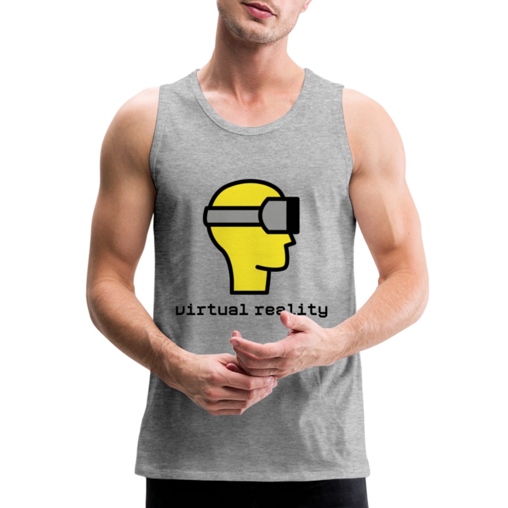 Customizable Virtual Reality Moji Men’s Premium Tank - Emoji.Express - heather gray