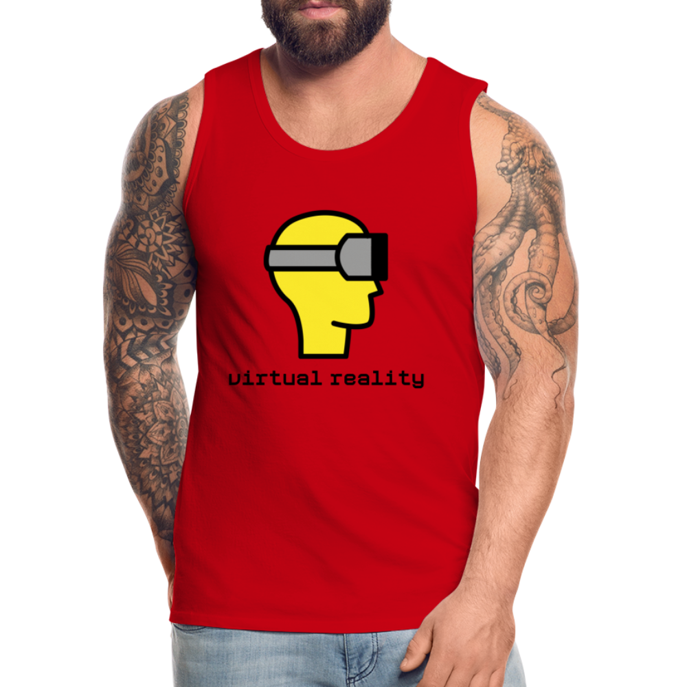 Customizable Virtual Reality Moji Men’s Premium Tank - Emoji.Express - red