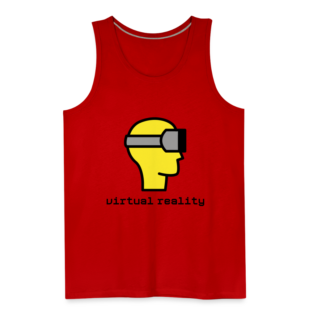 Customizable Virtual Reality Moji Men’s Premium Tank - Emoji.Express - red
