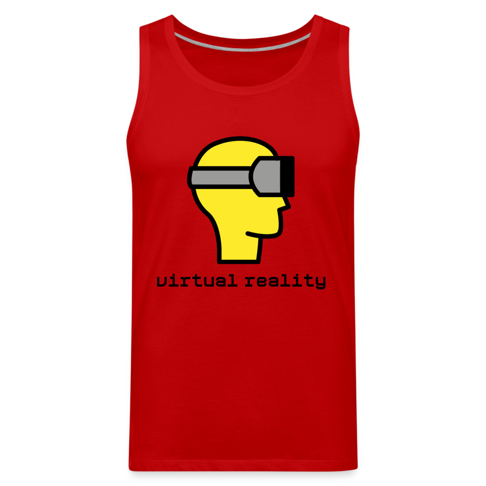 Customizable Virtual Reality Moji Men’s Premium Tank - Emoji.Express - red