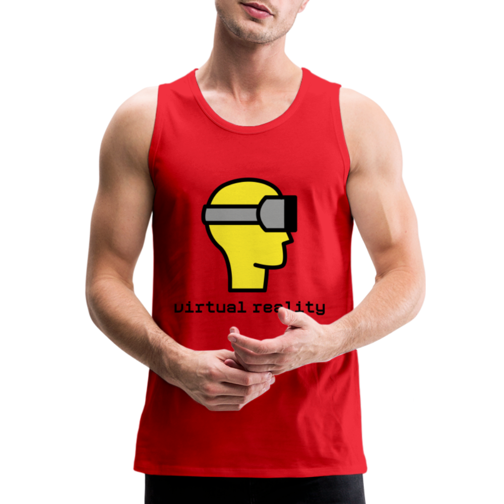 Customizable Virtual Reality Moji Men’s Premium Tank - Emoji.Express - red
