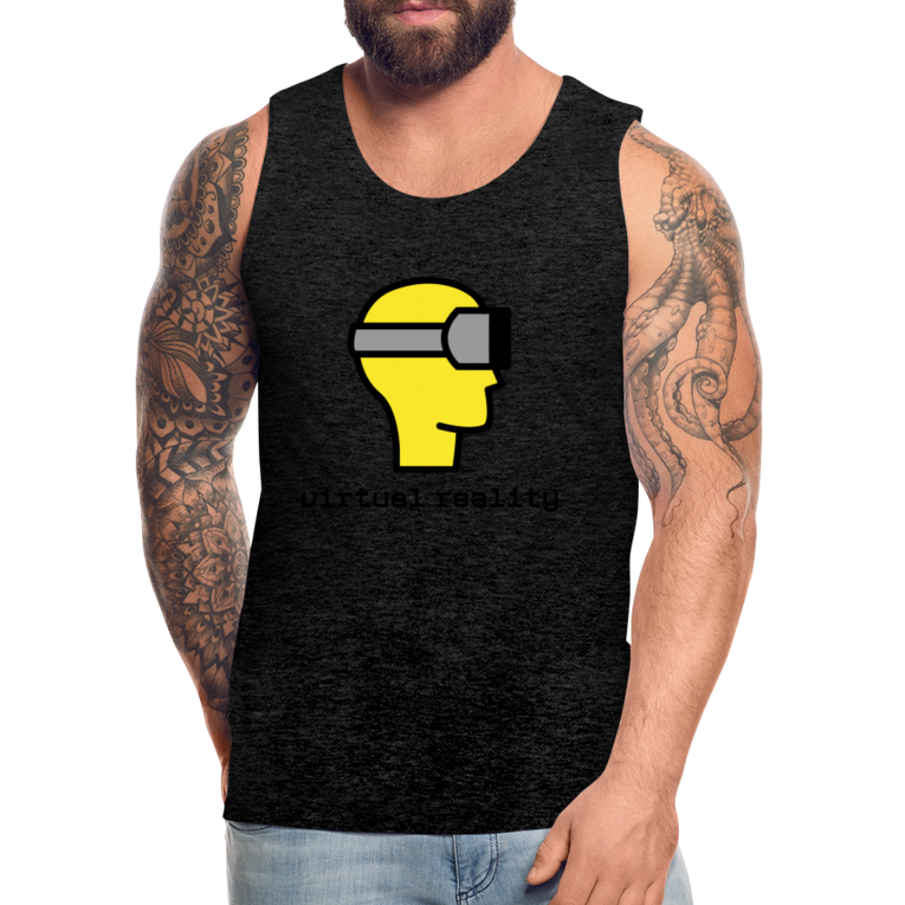 Customizable Virtual Reality Moji Men’s Premium Tank - Emoji.Express - charcoal grey