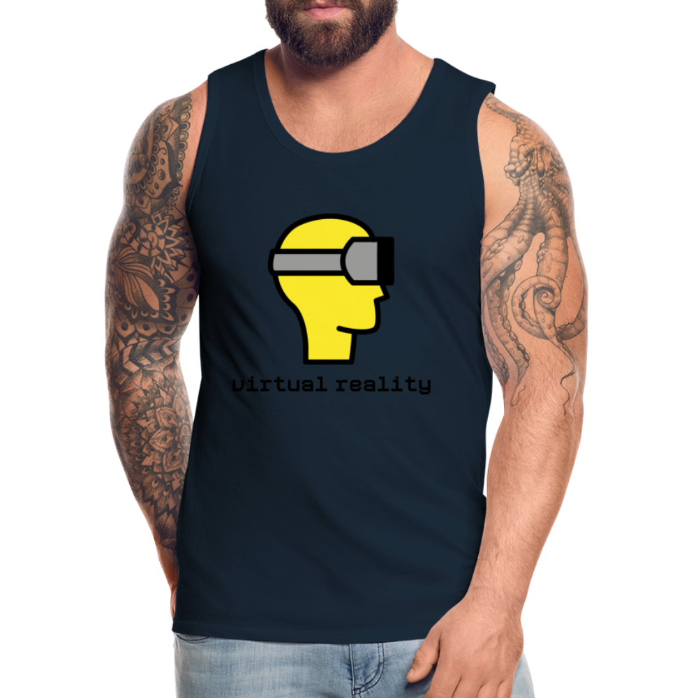 Customizable Virtual Reality Moji Men’s Premium Tank - Emoji.Express - deep navy