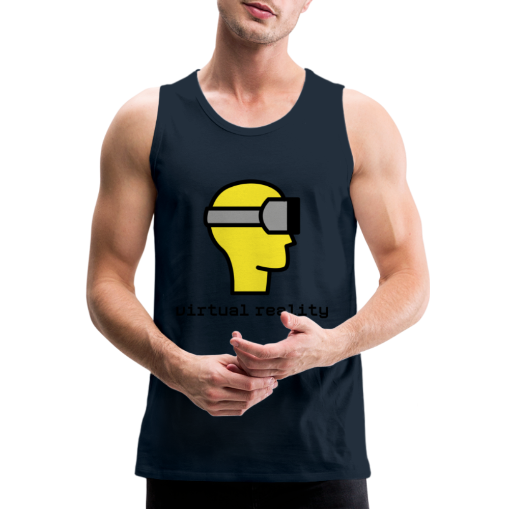 Customizable Virtual Reality Moji Men’s Premium Tank - Emoji.Express - deep navy