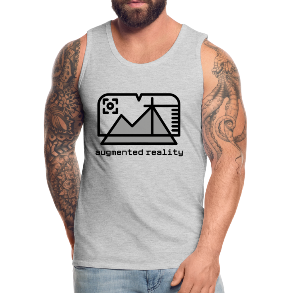 Customizable Augmented Reality Moji Men’s Premium Tank Top - Emoji.Express - heather gray
