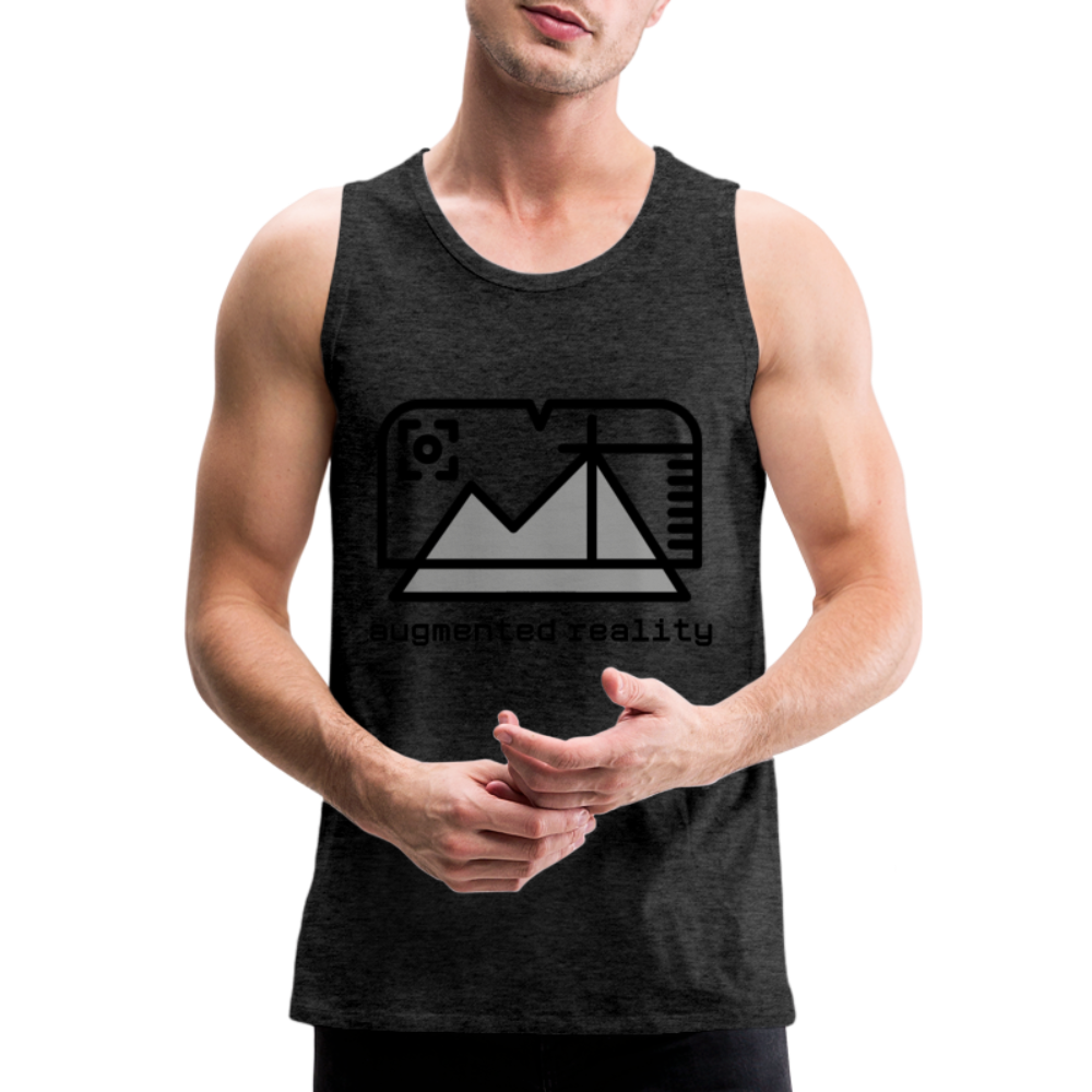Customizable Augmented Reality Moji Men’s Premium Tank Top - Emoji.Express - charcoal grey
