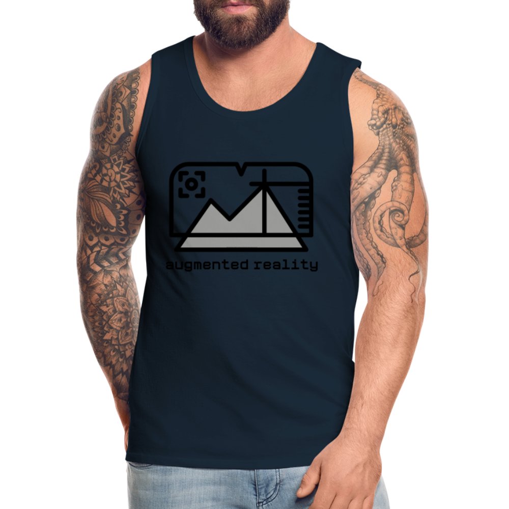 Customizable Augmented Reality Moji Men’s Premium Tank Top - Emoji.Express - deep navy