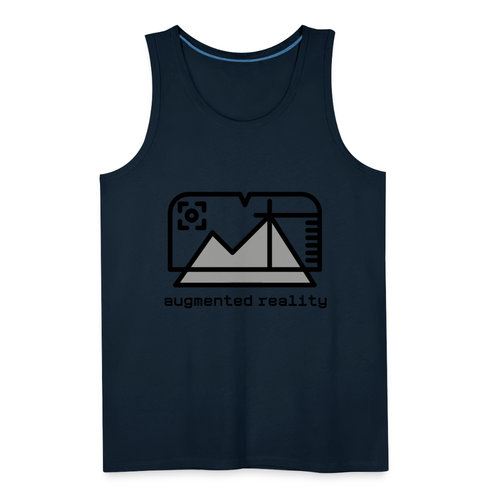 Customizable Augmented Reality Moji Men’s Premium Tank Top - Emoji.Express - deep navy