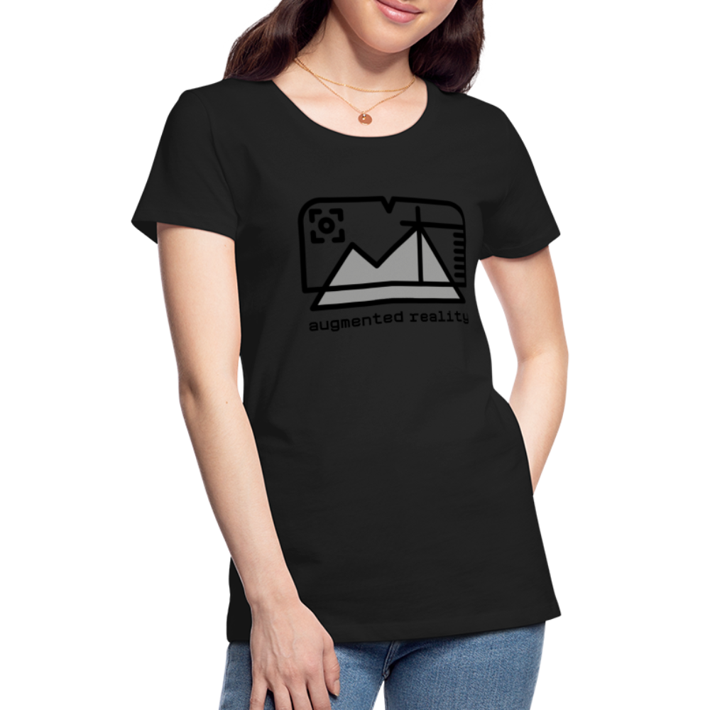 Customizable Augmented Reality Moji + "Augmented Reality" Text Women's Cut Premium T-Shirt - Emoji.Express - black