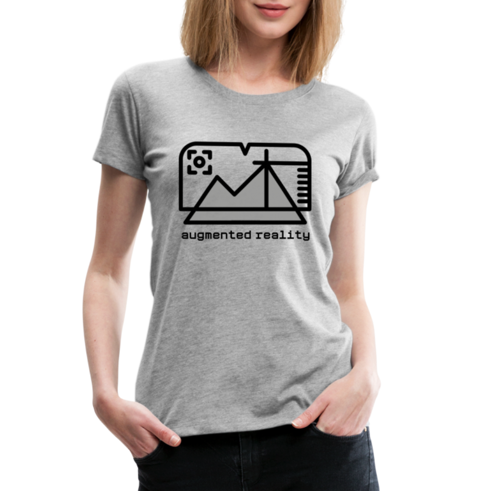 Customizable Augmented Reality Moji + "Augmented Reality" Text Women's Cut Premium T-Shirt - Emoji.Express - heather gray