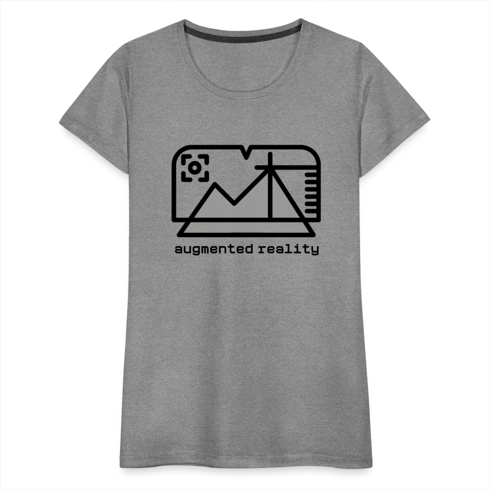 Customizable Augmented Reality Moji + "Augmented Reality" Text Women's Cut Premium T-Shirt - Emoji.Express - heather gray