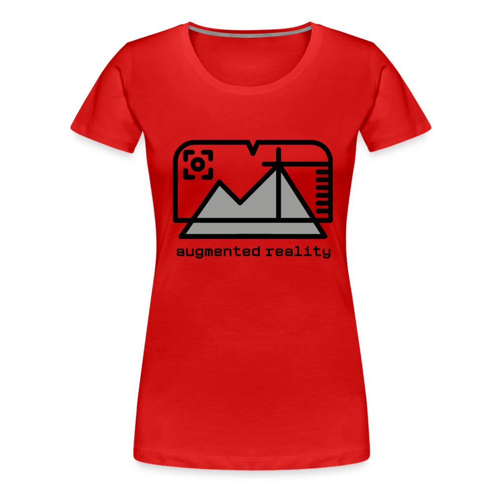 Customizable Augmented Reality Moji + "Augmented Reality" Text Women's Cut Premium T-Shirt - Emoji.Express - red