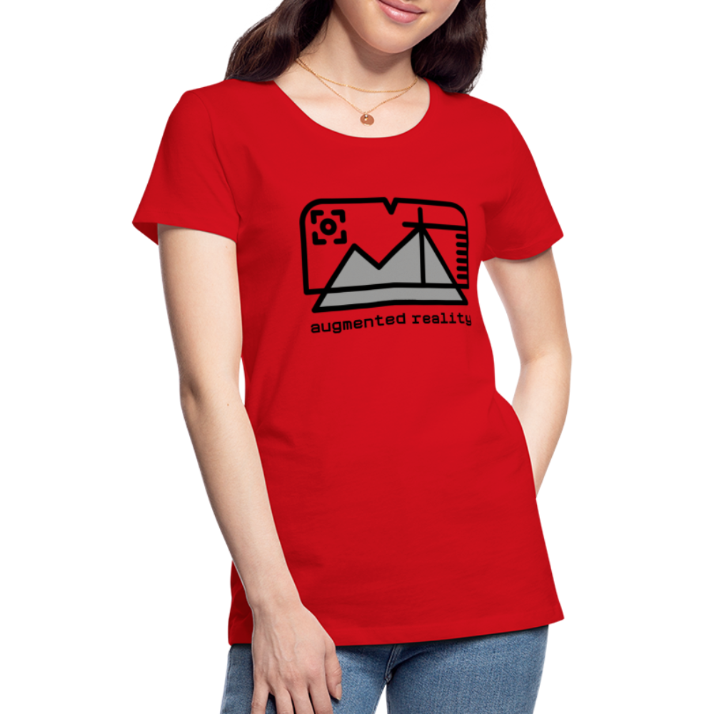 Customizable Augmented Reality Moji + "Augmented Reality" Text Women's Cut Premium T-Shirt - Emoji.Express - red
