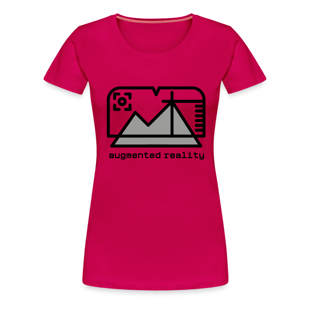 Customizable Augmented Reality Moji + "Augmented Reality" Text Women's Cut Premium T-Shirt - Emoji.Express - dark pink