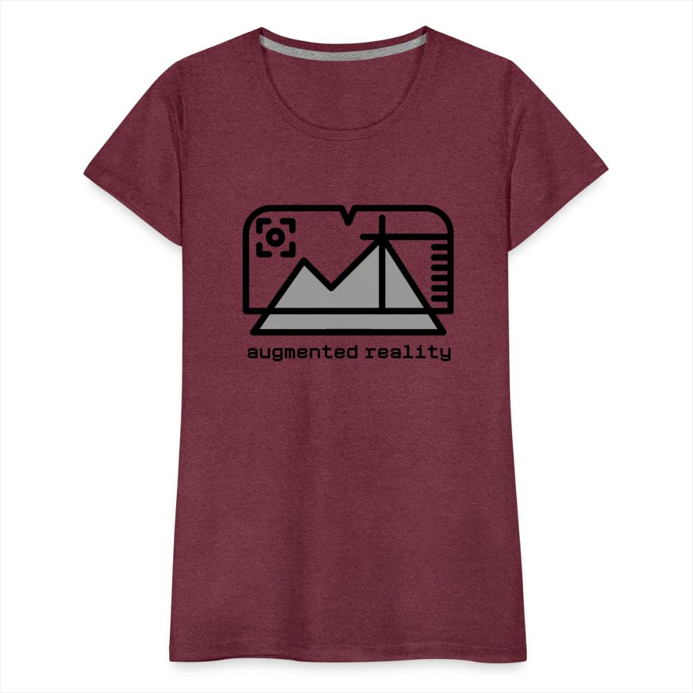 Customizable Augmented Reality Moji + "Augmented Reality" Text Women's Cut Premium T-Shirt - Emoji.Express - heather burgundy