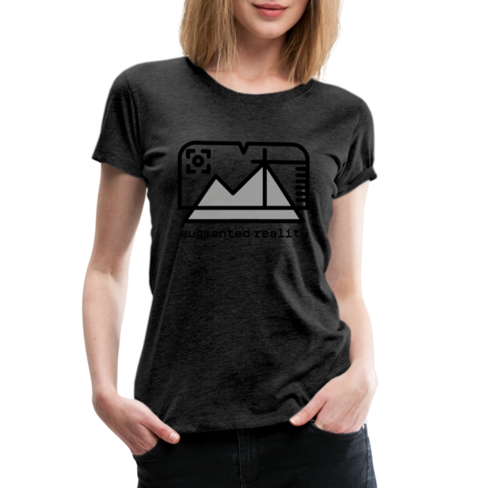 Customizable Augmented Reality Moji + "Augmented Reality" Text Women's Cut Premium T-Shirt - Emoji.Express - charcoal grey