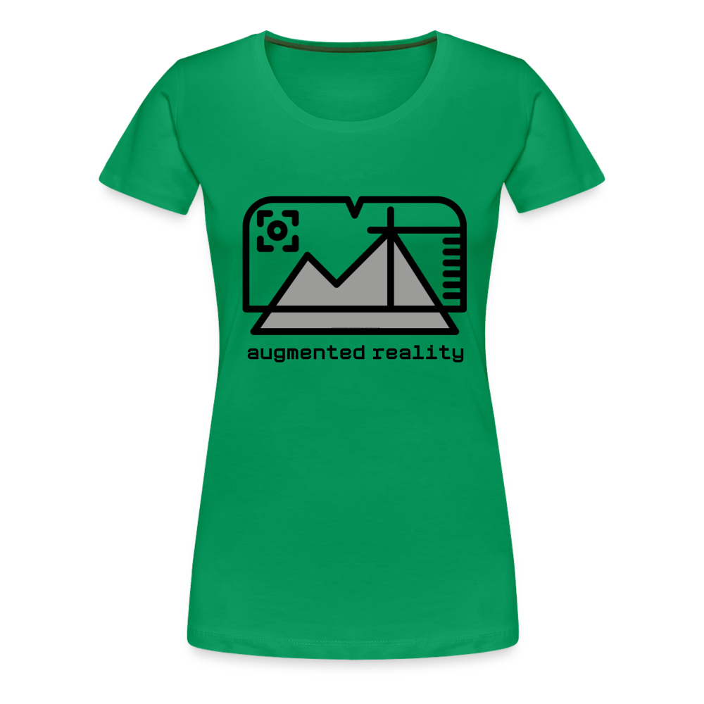 Customizable Augmented Reality Moji + "Augmented Reality" Text Women's Cut Premium T-Shirt - Emoji.Express - kelly green