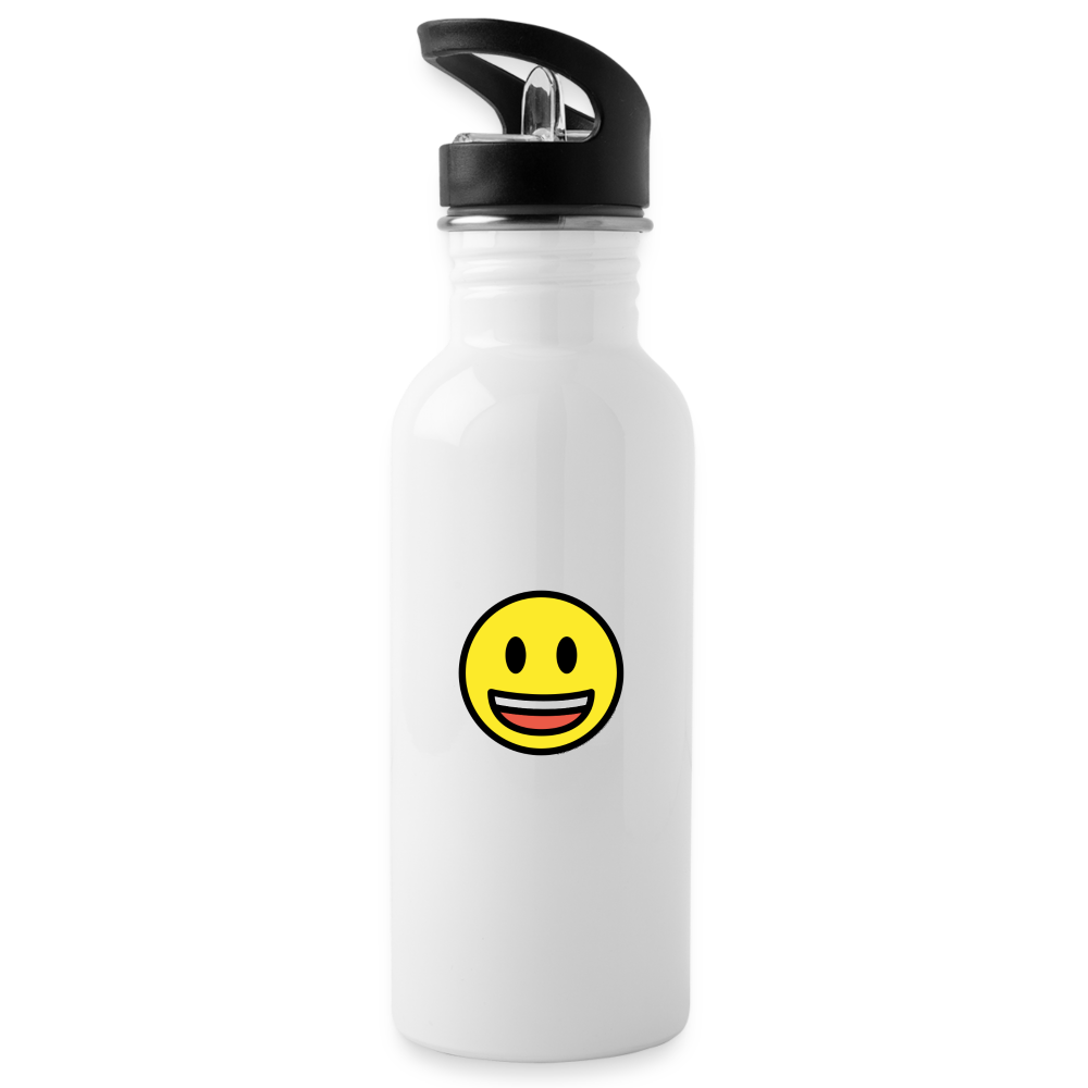 Customizable Crying Face + Grinning Face with Big Eyes Moji (Two-Sided) Water Bottle - Emoji.Express - white