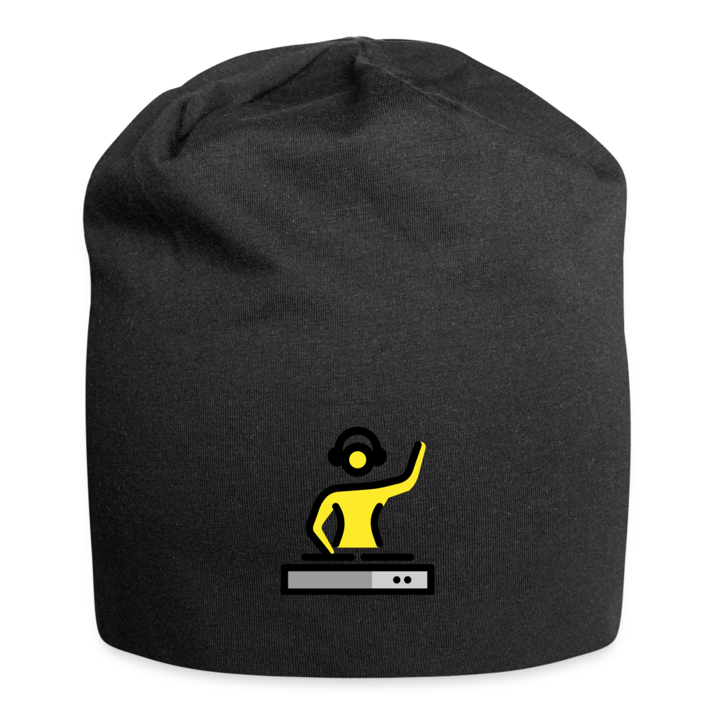 Customizable Woman DJ Moji Jersey Beanie - Emoji.Express - black