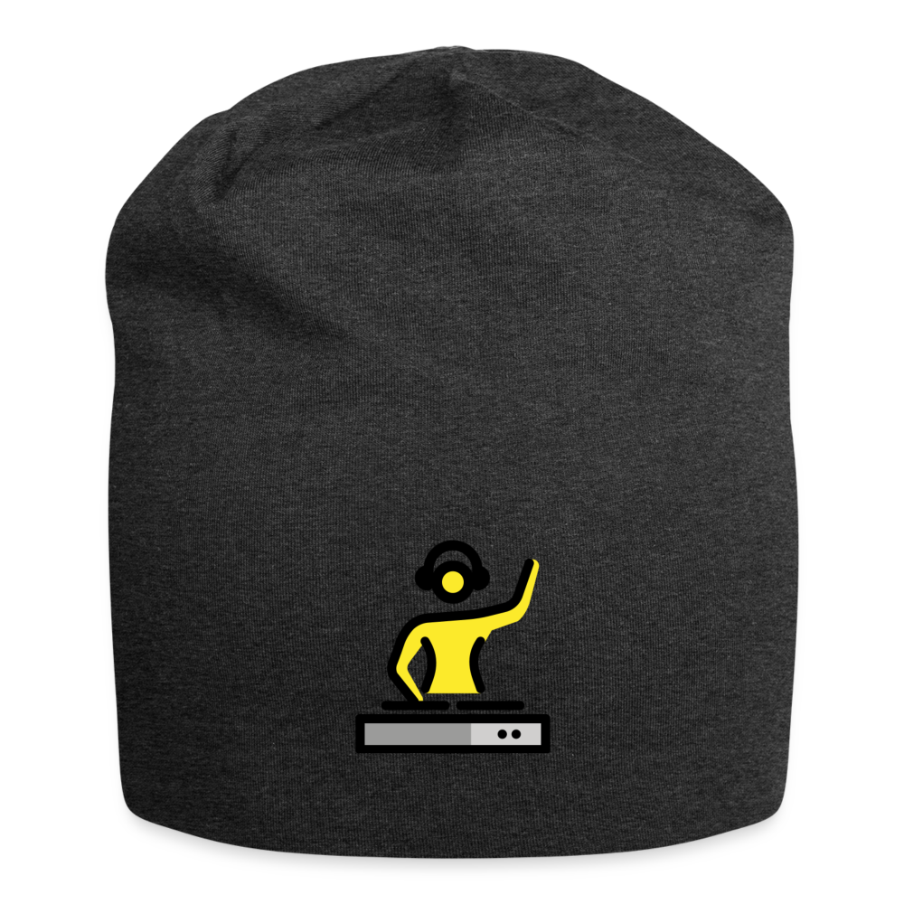 Customizable Woman DJ Moji Jersey Beanie - Emoji.Express - charcoal grey