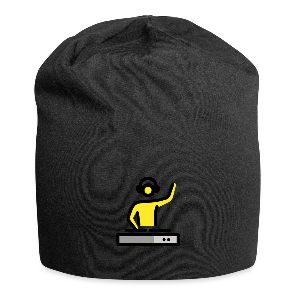 Customizable Person DJ Moji Jersey Beanie - Emoji.Express - black