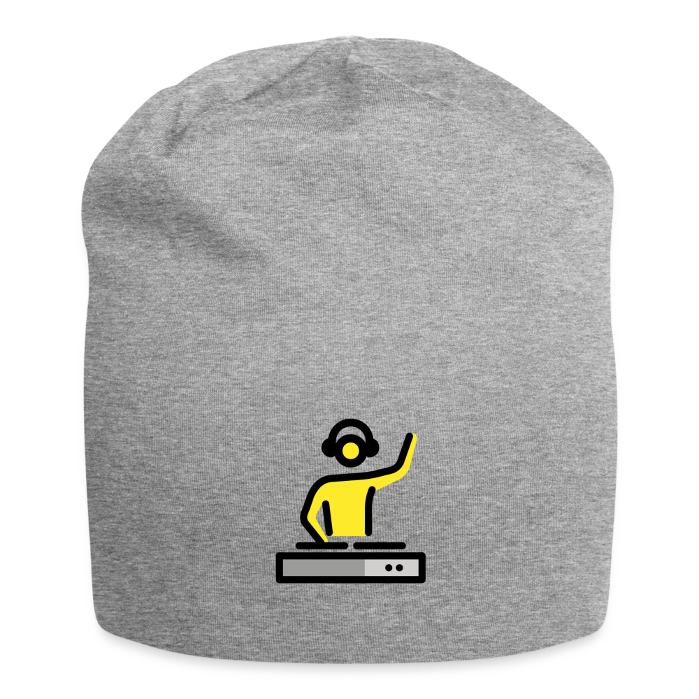 Customizable Person DJ Moji Jersey Beanie - Emoji.Express - heather gray